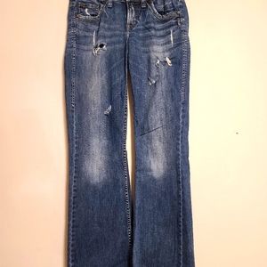 Silver Lola women's W27/L33 Distressed frayed blue jeans